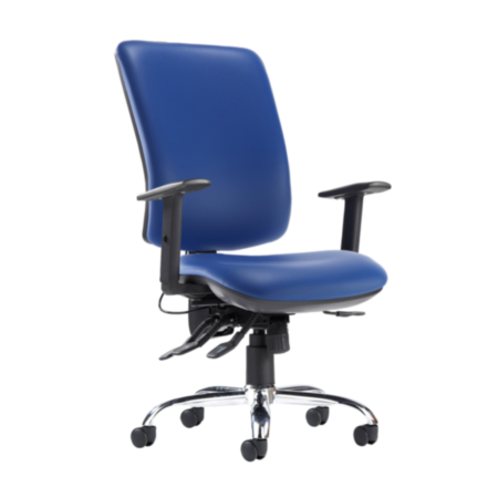 Senza Ergo 24hr Ergonomic Task Chair- Ocean Blue Vinyl