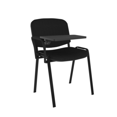 Taurus Stackable Waiting  Room Chair-Black Frame-Writing Tablet -Black