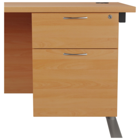 2 Drawer Fixed Pedestal 500mm - Beech