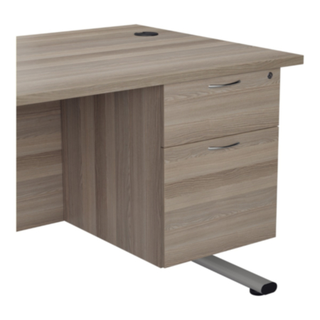 2 Drawer Fixed Pedestal 500mm – Grey Oak