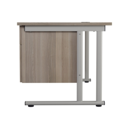 2 Drawer Fixed Pedestal 500mm – Grey Oak