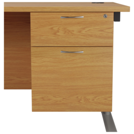 2 Drawer Fixed Pedestal 500mm – Nova Oak