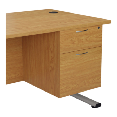 2 Drawer Fixed Pedestal 500mm – Nova Oak