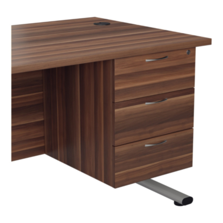 2 Drawer Fixed Pedestal 500mm – Dark Walnut