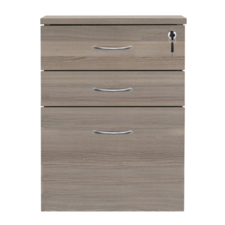3 Drawer High Mobile Pedestal Grey Oak