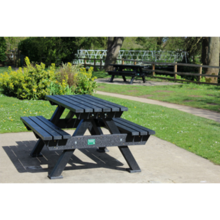 Heavy Duty Recycled Outdoor Plastic Public Picnic Bench - 6 Seater