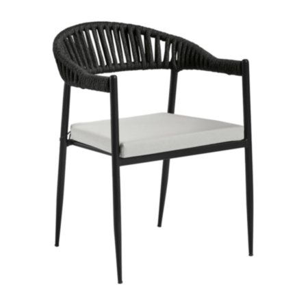Tico Rope Outdoor Cafe and Bistro Armchair - Dark Grey