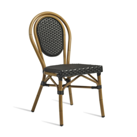 Time Outdoor Side Bistro Chair  - Black
