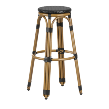 Time Cafe Bistro Bar Stool with Aluminium Bamboo Look Frame