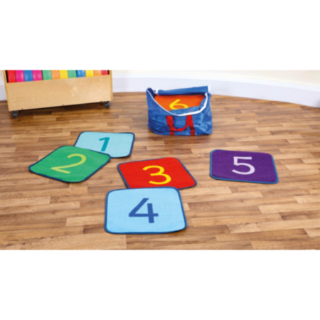 Rainbow Numbered 1-24 Indoor or Outdoor Mat Squares with FREE Holdall