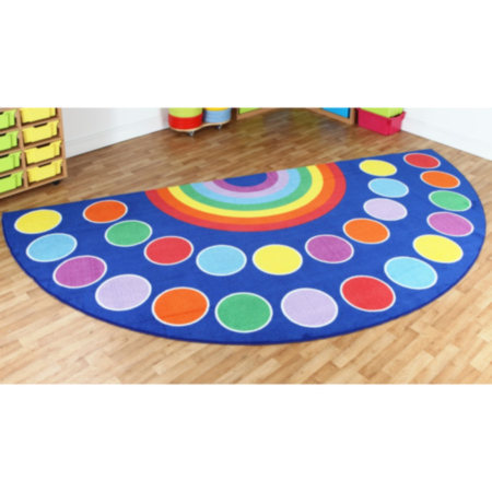 Rainbow Semi-Circle Classroom Placement Carpet