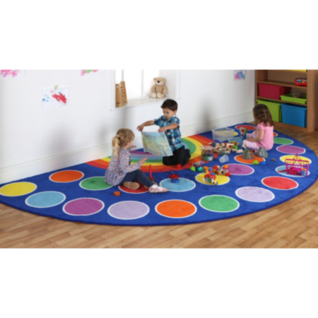 Rainbow Semi-Circle Classroom Placement Carpet