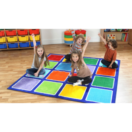 Rainbow Square Placement Classroom Carpet