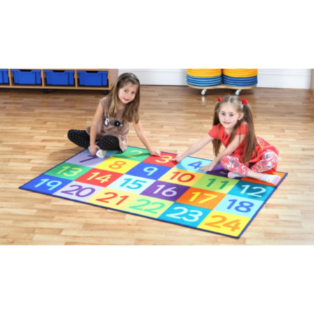 Rainbow 1-24 Numbers Classroom Carpet