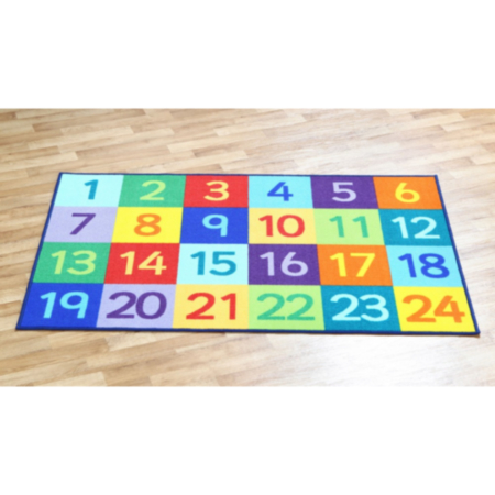 Rainbow 1-24 Numbers Classroom Carpet