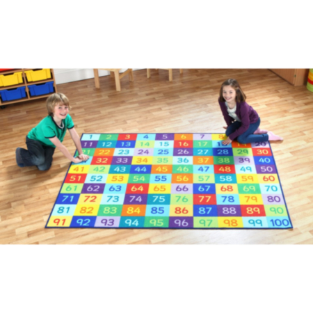 Rainbow 1-100 Numbers Children&#039;s Classroom Carpet