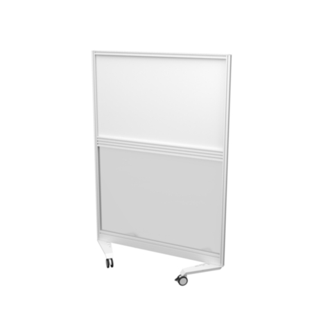 Whiteboard Single Tool Tray Mobile Task Screen - Acrylic 