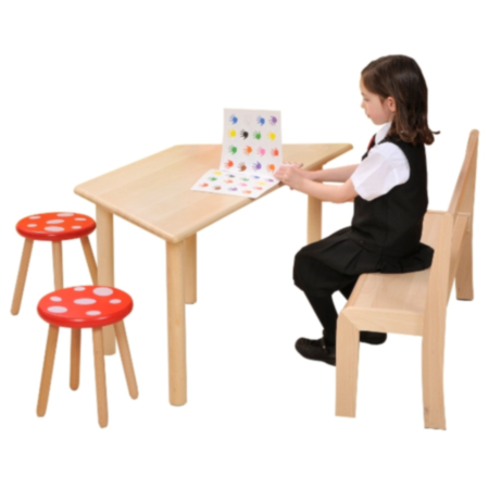 Natural Beechwood Trapezoidal Classroom Table