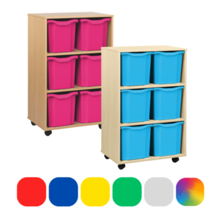 Monarch Mobile Vertical Classroom Storage Unit with 6 Quad Trays