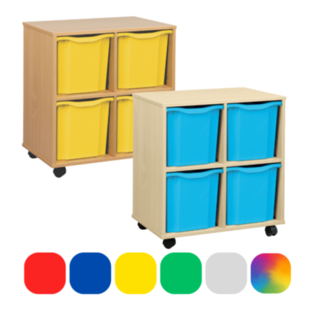 Monarch Mobile Classroom Storage Unit with 4 Quad Trays