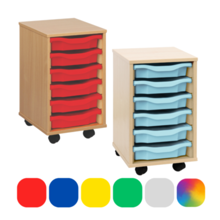 Monarch Mobile Classroom Storage Unit with 6 Single Trays