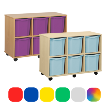 Monarch Mobile Horizontal Classroom Storage Unit with 6 Quad Trays
