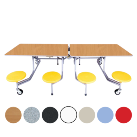 Sico 8 Seater Rectangular Mobile Folding School Lunch Table and Chairs Set