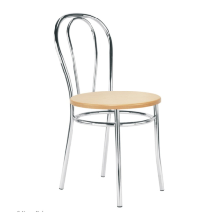 Chrome &amp; Wood Deluxe Bistro Chair