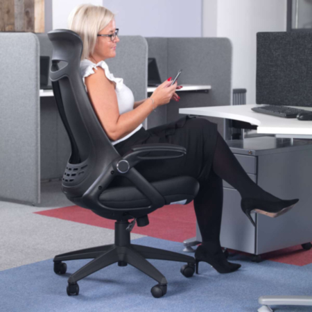 Tuscan High Back Fabric Office Chair With Head Support