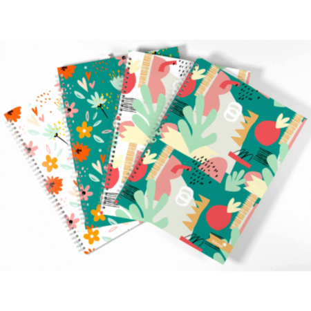 A4 Floral Notebook 160pg Pack 4 Assorted