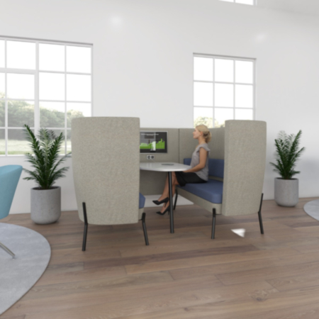 Tilly 4 Seater High Back Breakout Meeting Pod with Table 