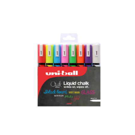 Uni-Ball 5M Liquid Chalk Markers Ass  Pack 8