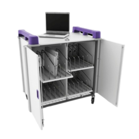 LapCabby 20V Laptop Storage &amp; Charging Trolley-Purple