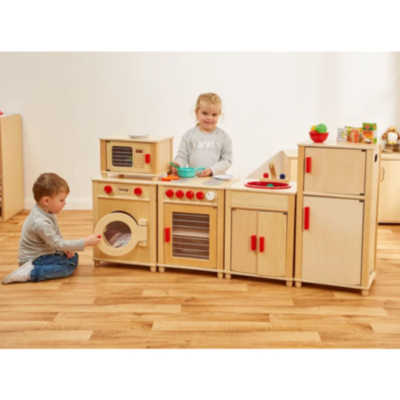 Early Years Natural Wood Play Kitchen - 5 Piece Set