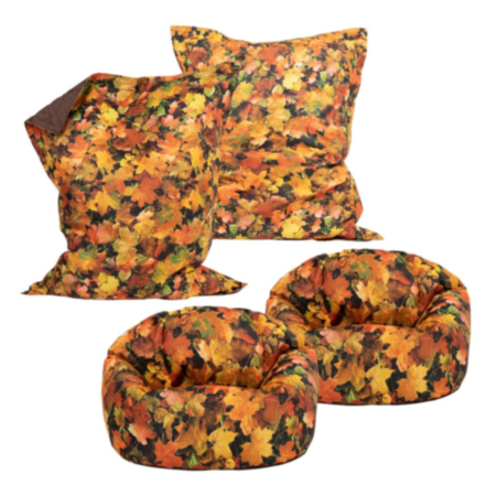 Children&#039;s Autumn Leaves Bean Bag, Floor Cushion Bundle