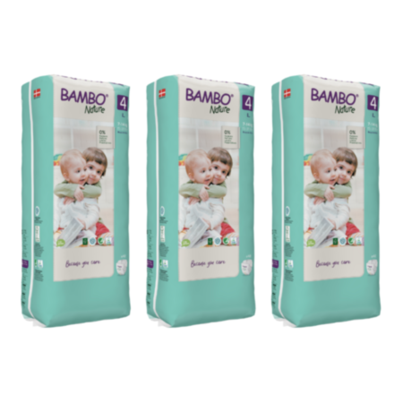 Bambo Nature Nappies Maxi Tb Size 4  Pack 3