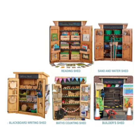 Wooden Outdoor Playground Sheds Set of 5 - Bundle Deal