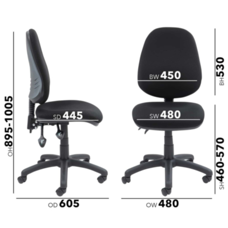 Vantage 100 2 Lever PCB Ergonomic Office Operator Chair