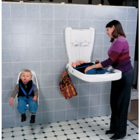 Vertical baby changing station