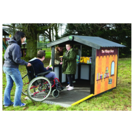 Outdoor SEN Recycled Plastic Role Play Village Shop with Wheelchair Ramp
