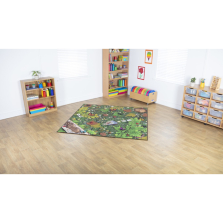 Natural World Woodland and Minibeasts Double Sided Classroom Carpet