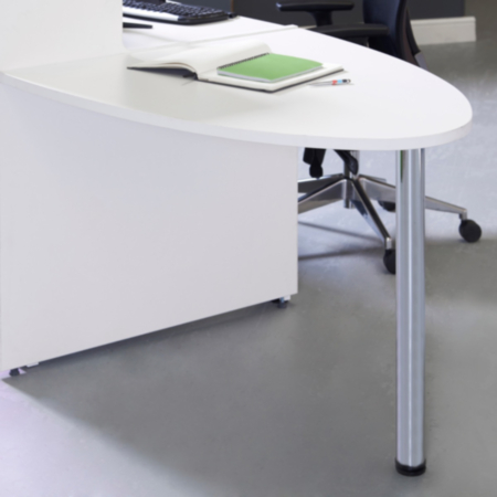 Reception Unit D-End Extension - 1000x888mm - White