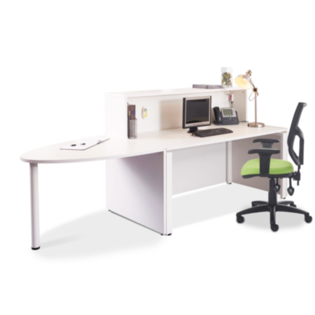 Reception Unit D-End Extension - 1000x888mm - Beech