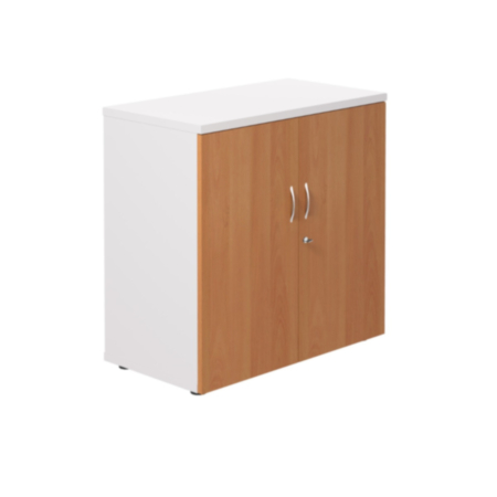 Multi-Purpose Beech Wooden Cupboard with White Carcass – 800mm