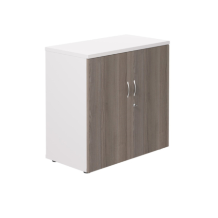 Multi-Purpose Grey Oak Wooden Cupboard with White Carcass – 800mm