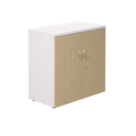 Multi-Purpose Maple Wooden Cupboard with White Carcass – 800mm