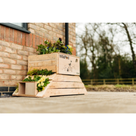 BioScapes WildPod Outdoor Wooden Planter with Wildlife Habitats and FREE Topsoil, Deadwood and Clay