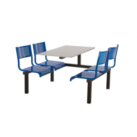 Barrett Metal Perforated 4 Seater Fast Food Seating Unit with 1 Way Access 