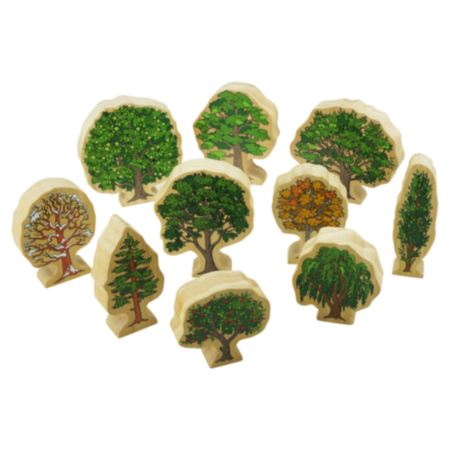 Wooden Trees - Set of 10