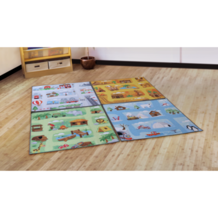 Small World Road Map Set of 2 Indoor/ Outdoor Carpets
